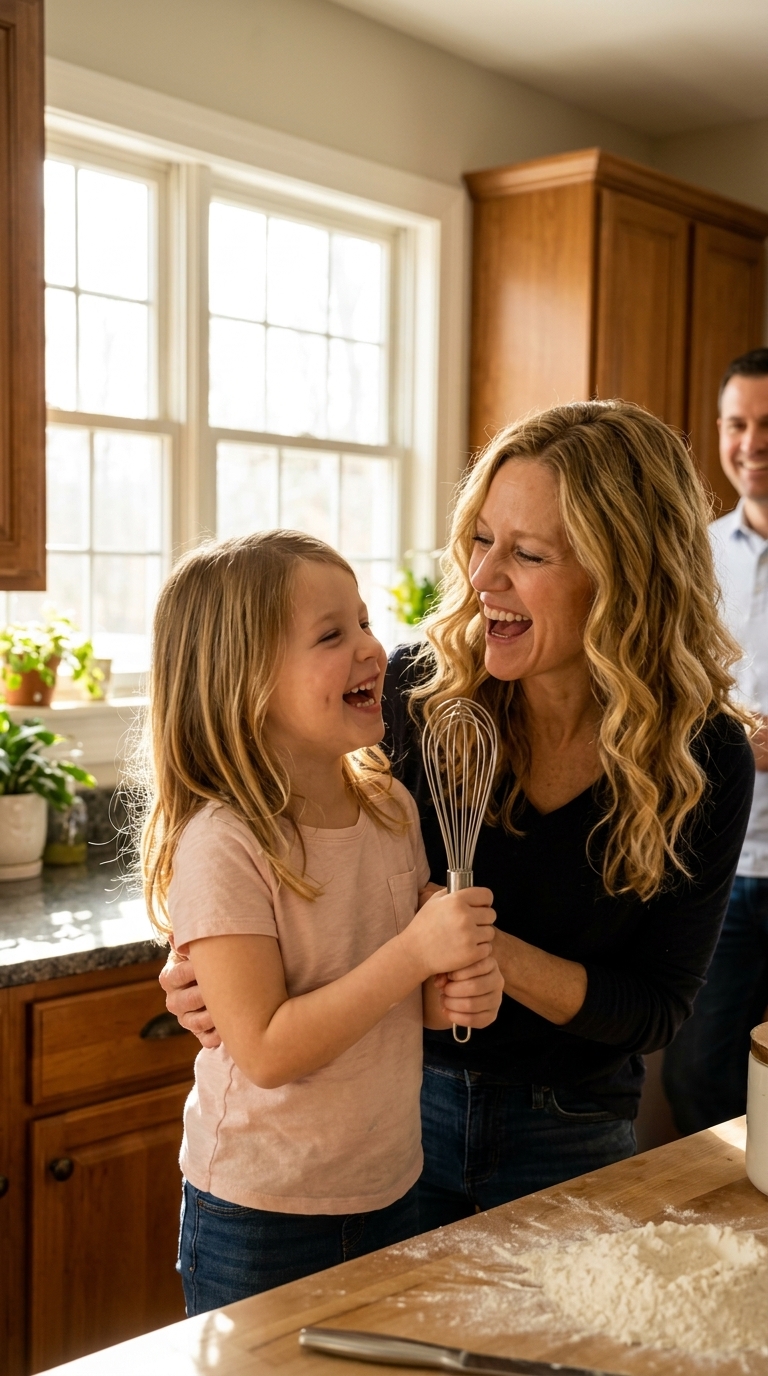 Joy restored — mother singing