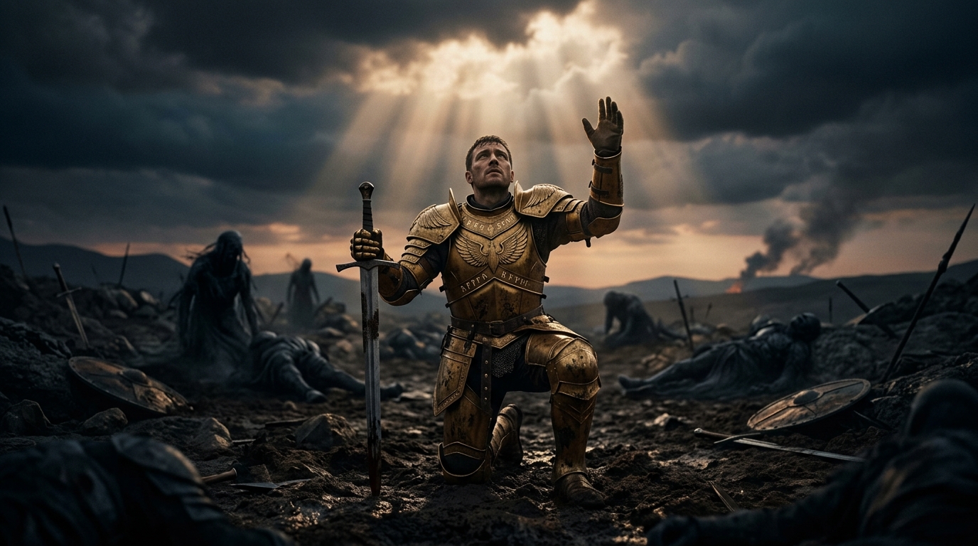 Spiritual warrior in prayer